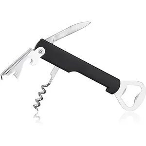Multi-function Bottle Opener for Wine and beer, Stainless Steel Electroplated Carbon Steel Material for Servers, Waiters, Bartenders and Home Use (Silver) Kitchen Plastic
