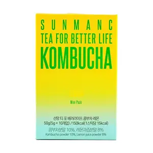 SUNMANC Korean Lemon Kombucha Drink - Refreshing Probiotic Fermented Tea, 16.9oz Bottles (Pack of 6)