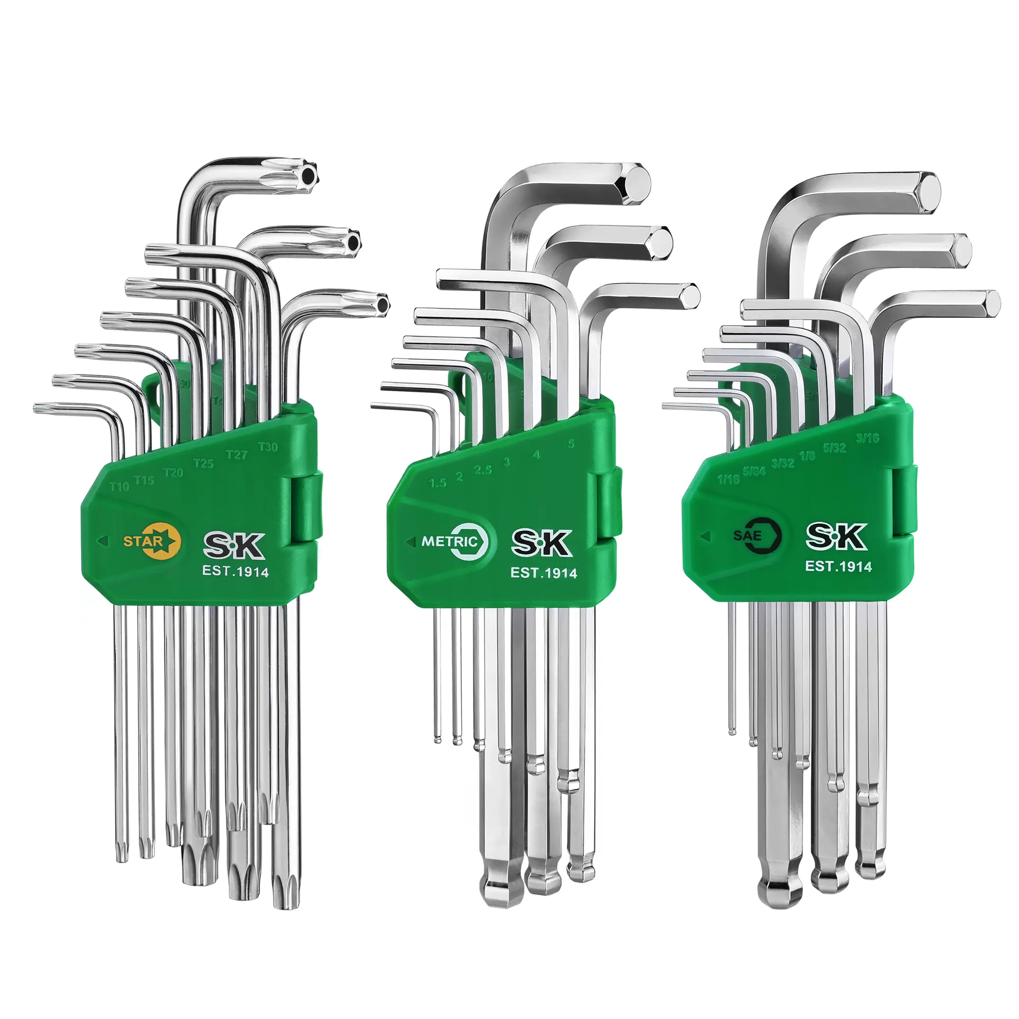 #fathersdaygift SK Allen Wrench Set, Metric/SAE/Star Hex Key Set, L-Shaped, S2 Steel