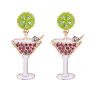 Rhinestone Bling Martini earrings