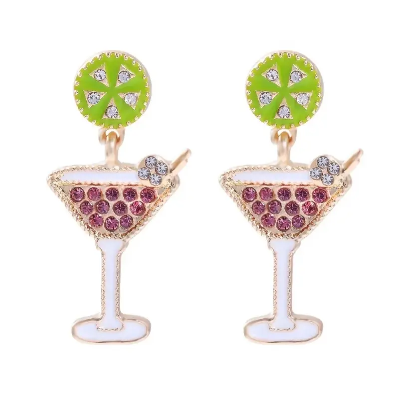 Rhinestone Bling Martini earrings