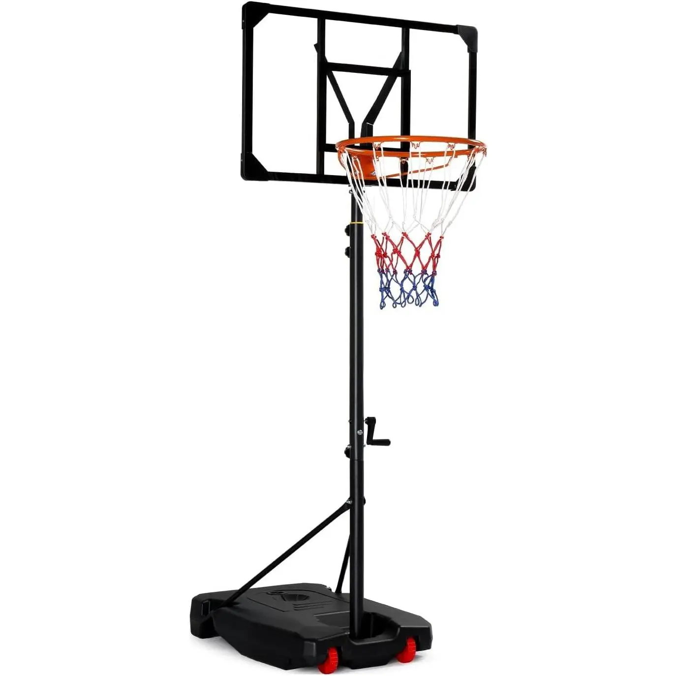 PEXMOR Portable Basketball Hoop with Wheels, 5.05-8.53FT Height Range, 33" Backboard, Fillable Base, Easy Height Adjustment for Kids, Outdoor Play & Backyard Use