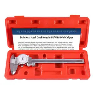 0-6''/0-150 mm by 0.001''/0.02 mm Inch/Metric Dual  Precision Dial Caliper Stainless Steel, P920-S236