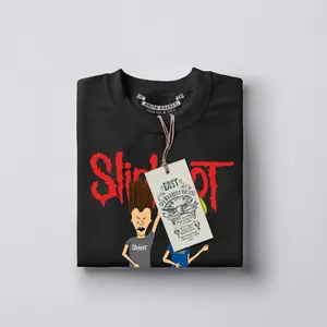 Funny Beavis and Butt-Head T-Shirt | Sarcastic Slipknot Parody Tee - Vintage 90s Cartoon Rock Band Sweatshirt | Nu Metal Headbanger Hoodie | Gag Gift