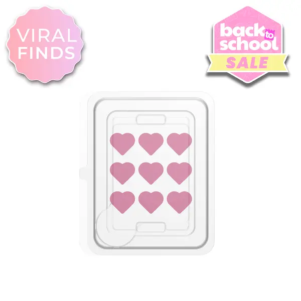 RIKI Loves RIKI Heart-Shaped Microneedle Acne Patch - 9 Count, Lightweight, Soothing, Deep Penetration, Breathable Anytime Acne Treatment Skincare Solution