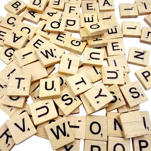 500PCS Wood Letter Tiles/Wooden Scrabble Tiles A-Z Capital Letters for Crafts, Pendants, Spelling
