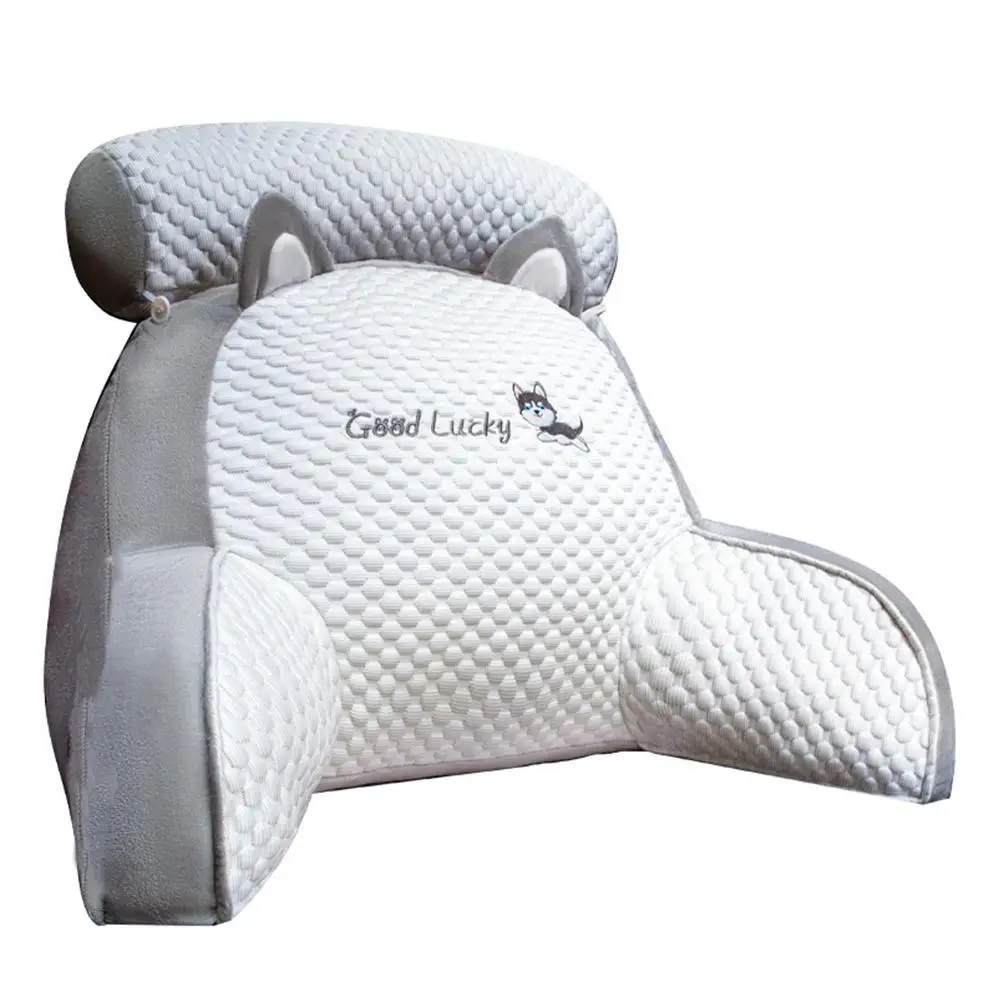 Bed Back Cushion, 1 Count Removable Neck Roll & Support Arm Bed Rest Pillow, Back Pillow for Reading/Watching TV/Gaming/Relaxing