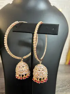 Chandbali earrings : rose gold