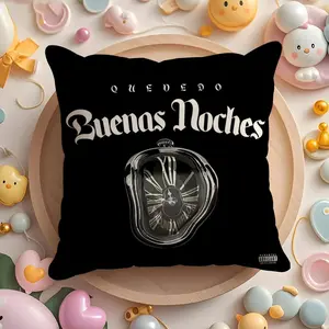 Q-Quevedo Buenas Noches Cushion Cover Soft Short Plush Fabric Double-Sided Print | Organic, Breathable,Sofa Pillow Case,Invisible zipper Mite Removal Durable Materia | Warm Winter Home Child Gift
