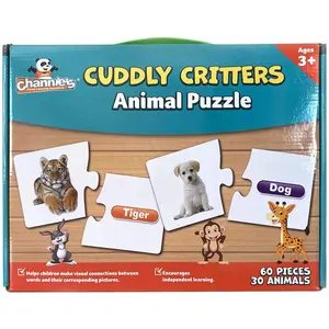 Cuddly Critters - Animal Puzzle, 60 Pieces, 30 Animals, Pieces 3.5 x3.5