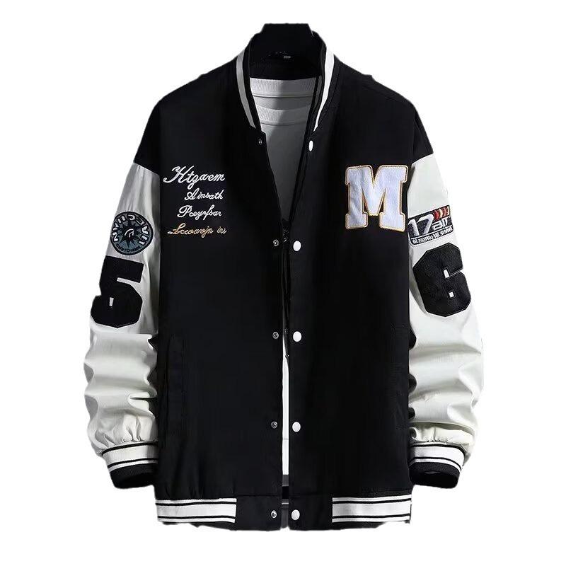 Men's Baseball Jacket Fashion Casual Letter Number Print Button-down Tops Streetwear Clothing Men's Baseball Jacket Fashion Casual Letter Number Print Button-down Tops Streetwear Clothing