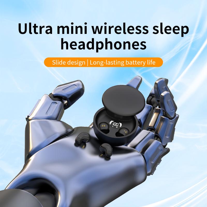 Sleep earbuds for insomniacs, small and discreet sleep headphones, suitable for those with small ear canals, features noise cancellation for calls, ideal for listening to music and playing games, compatible with iOS and Android systems.