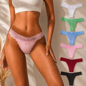 Women Lace No Show T Back Thongs Soft Breathable Underwear Multipack Comfortable High Rise Casual Panties Set
