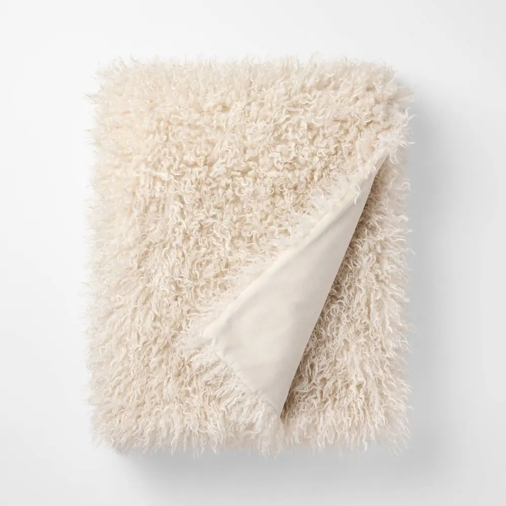 Cream Extra Plush Throw - 50 x 50" - Threshold designed with Studio McGee