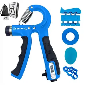 Grip Strength Counting Trainer, Silicone Grip Strength Trainer 1 Set (5 pieces) - Adjustable grip strength trainer from 5 to 60 kg, is a stretcher, muscle training rehabilitation grip strength counting trainer. Stainless Steel Muscle Trainer