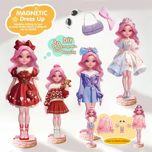 Magnetic Dress-Up Puzzle Toy, Fun Role-Playing Game for Girls, Perfect for Halloween, Christmas, New Year Gifts, Suitable for Kids over 3 Years