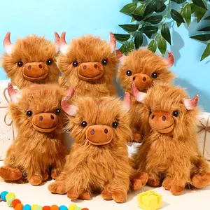 6 Pcs Cow Stuffed Animals  Bulk 10 Inches Plush Toy Dolls for Children Birthday Gifts Soft Stuffed Farm Animals Decor Boys Girls Party Adults Plushie Lover Gifts(Highland Cow)