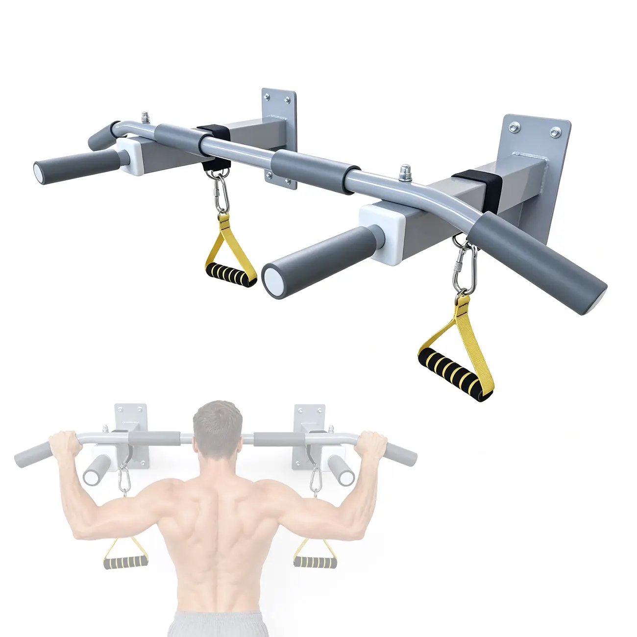 Adjustable Pull Up Bar with High Load-Bearing Capacity and Non-Slip Grips - Ideal for Home Strength Training, TikTokShopBackToSchool