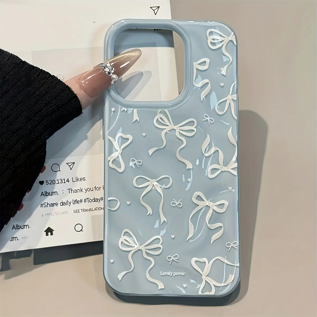 Cute Creative Bow Design Full-Screen TPU Protective Smartphone Casing, Fits iPhone 17/16/15/14/13/12 Pro Max/11, Easy-to-Carry Handheld Accessory, Women’s Birthday Gift summerwins