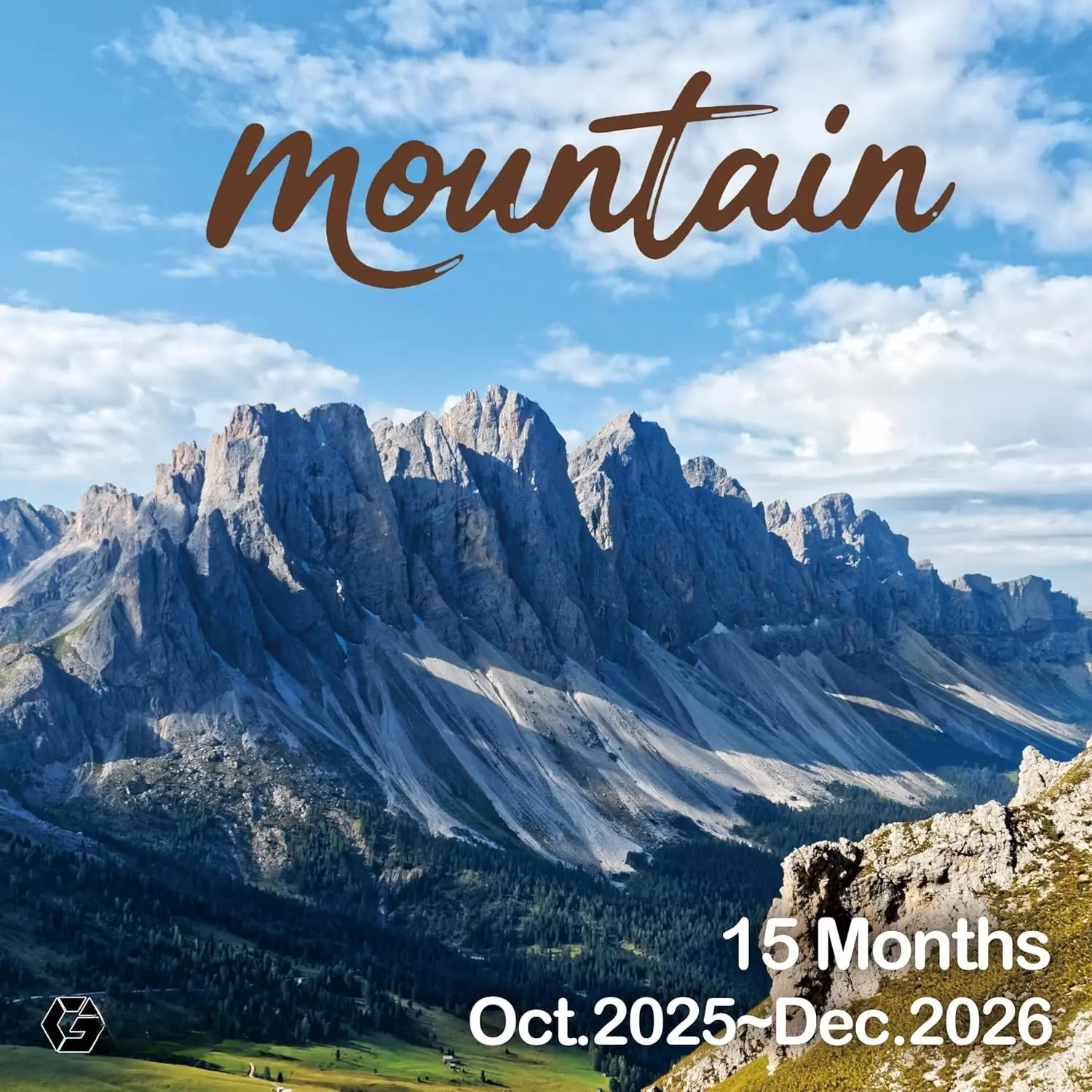 2026 Wall Calendar,15 Months Oct 2025-Dec 2026,12''x24'' opened,Nature mountains wall calendar 2025-2026 pictures,Large Blocks for Planning,Thick & Sturdy paper