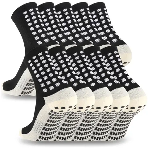 1/3/5/8 Pairs Men’s Soccer Socks Grip Socks Soccer Cushioned Non Slip Grip Sports Football Basketball Socks Tubesocks