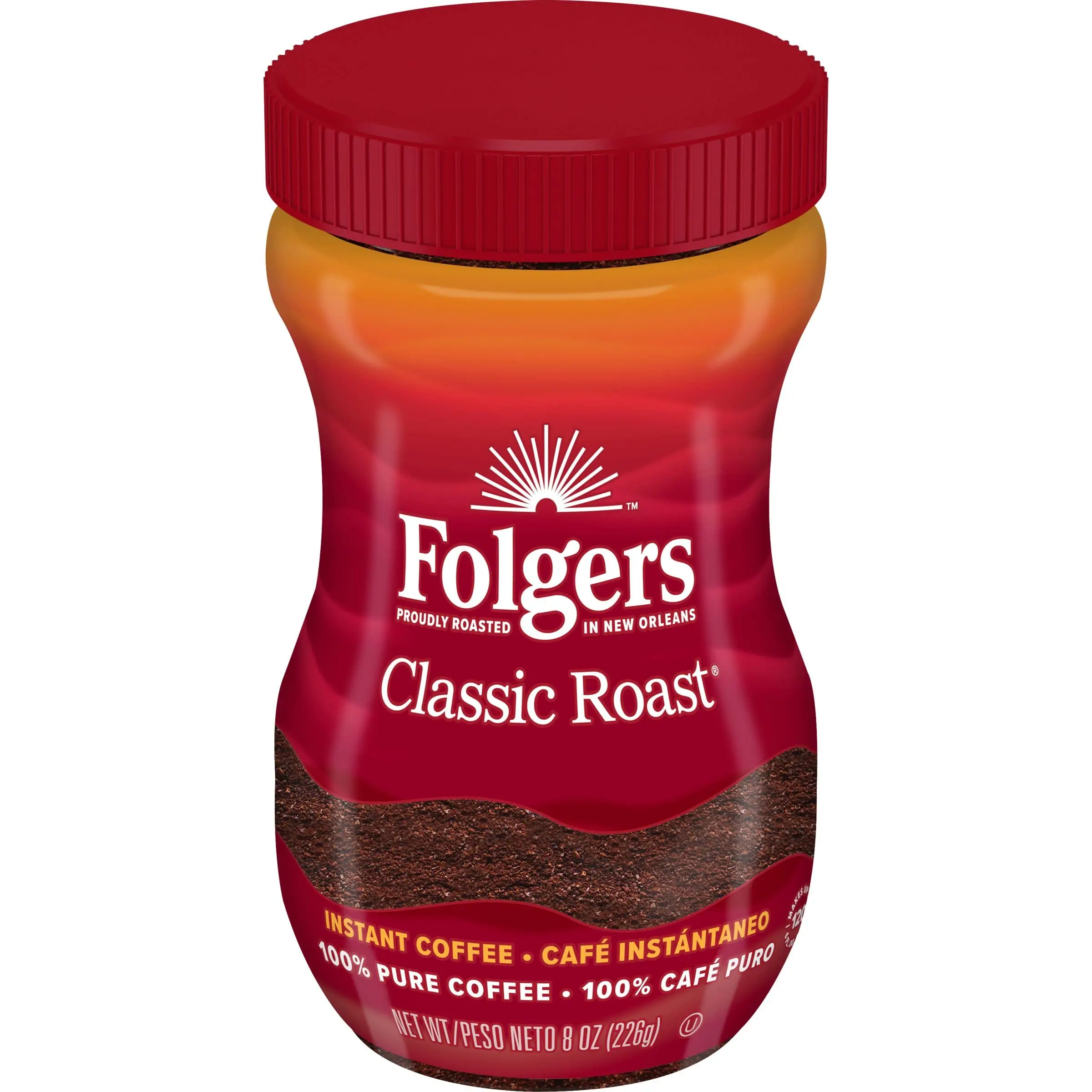 Folgers Classic Roast Instant Coffee, 8 Ounces Folgers Classic Roast Instant Coffee, 8 Ounces