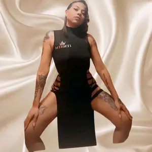 ITMRTM exotic dress black and chrome