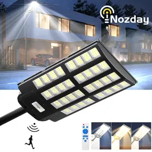 9600w IP67 solar floodlight 3 Color Solar StreetLights solar floodlight  Outdoor 3800W Solar Parking Lot Lights Commercial Dusk to Dawn 7000K 4500k 3500k LED Solar Lights Motion Sensor with Remote Control for Yard, Piazza,solar streetlight