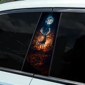 2 Piece Dream Forest Mystery Elk Creative Design Vinyl Decal - Durable PVC Self Adhesive Waterproof Sticker for Cars, Walls, Laptops, Trucks, Motorcycles, Vehicle Scratch Covers - Perfect for Birthday Party Gifts