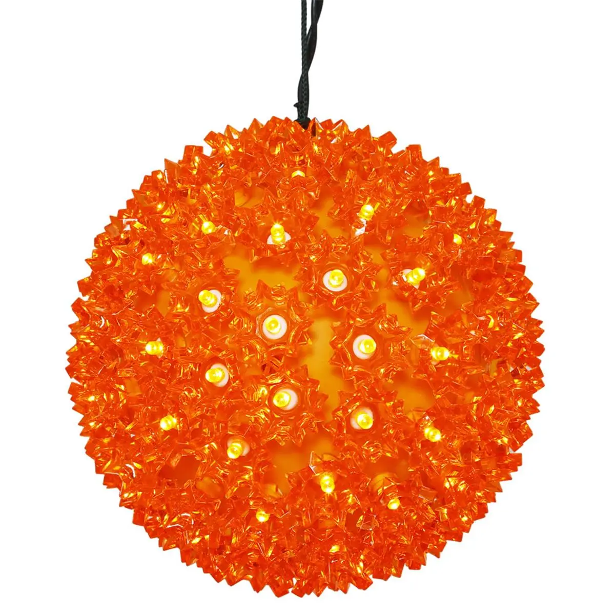 212 MAIN 10 in. Plastic Starlight Sphere Christmas Ornament, 150 Orange Wide-Angle LED Lights, Home Decor Ornaments, Christmas Finds, Festive Holiday Decoration Gift