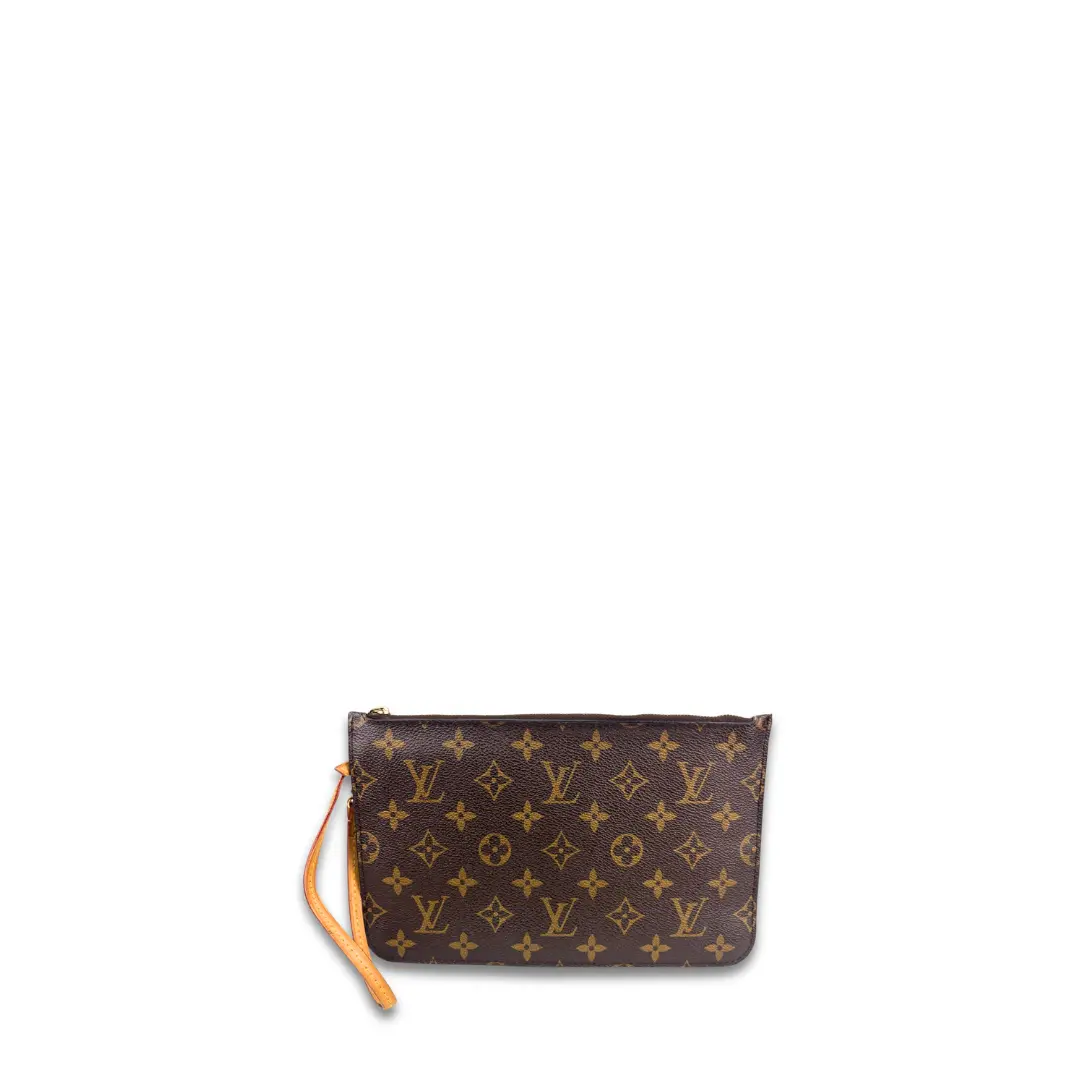 Pre-owned Louis Vuitton coated canvas Clutches & Wristlets Monogram Wristlet