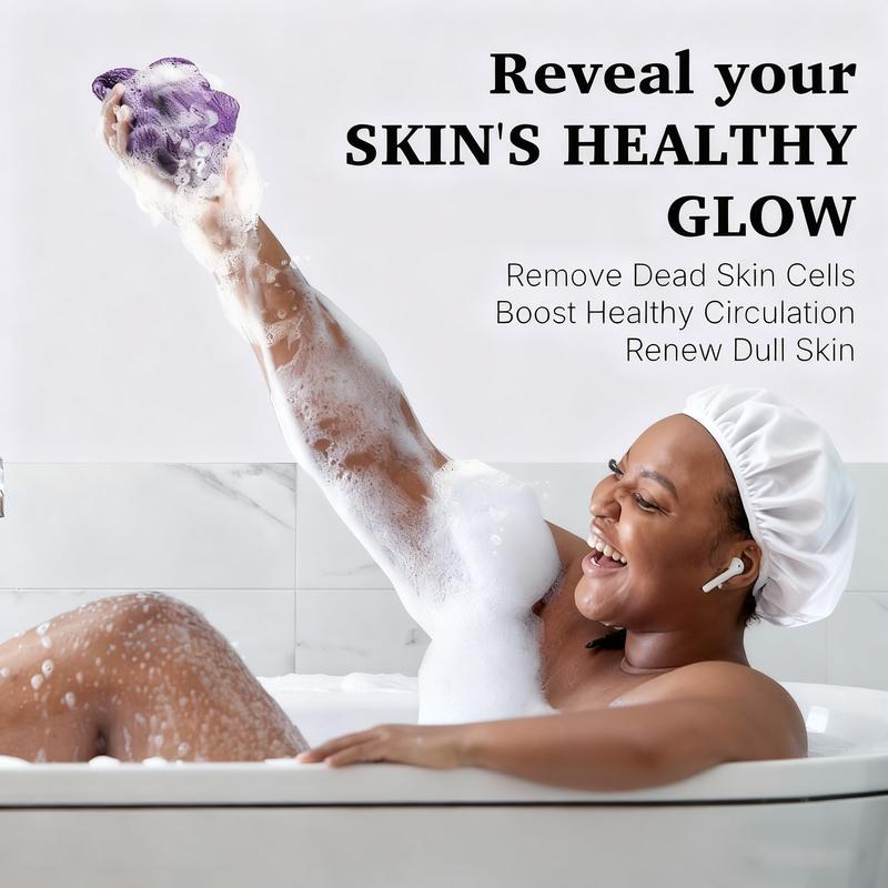 BLUIMON African Exfoliating Net Sponge 45" Length Sustainable Bath Sponge for Smooth Skin Ethically Sourced from Nigeria Green Cleaning Tool