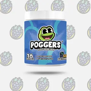 POGGERS Sour Blue Raspberry Sleep Drink Mix - 30 Servings Natural Sleep Aid with Melatonin Glycine Magnesium & Jujube Fruit Powder for Restful Nights Dietary Supplement Vitamin