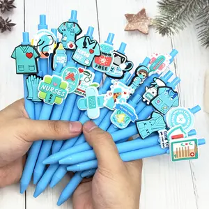 15/25pcs Creative Medical Series Ballpoint Pens, Blue Series, Doctor Pen, Nurse Pen, Neutral Pen, Ink Core, Fun Office Supplies Gift, Medical Record Pens
