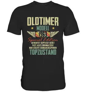 Born 1963 60th birthday Oldtimer Shirt T-Shirt, Cotton, Casual, Fashion, Menswear, Retro, Streetwear, Top, Vintage, Classic, Stylish, Basic, Fantastic, Gift For Her