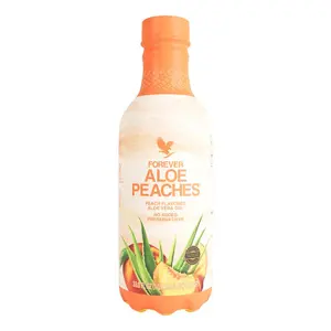 Forever Aloe Peaches Peach Flavored Aloe Vera Gel 33.8 fl oz No Added Preservatives Pure Inner Leaf Gel & Natural Peach Puree