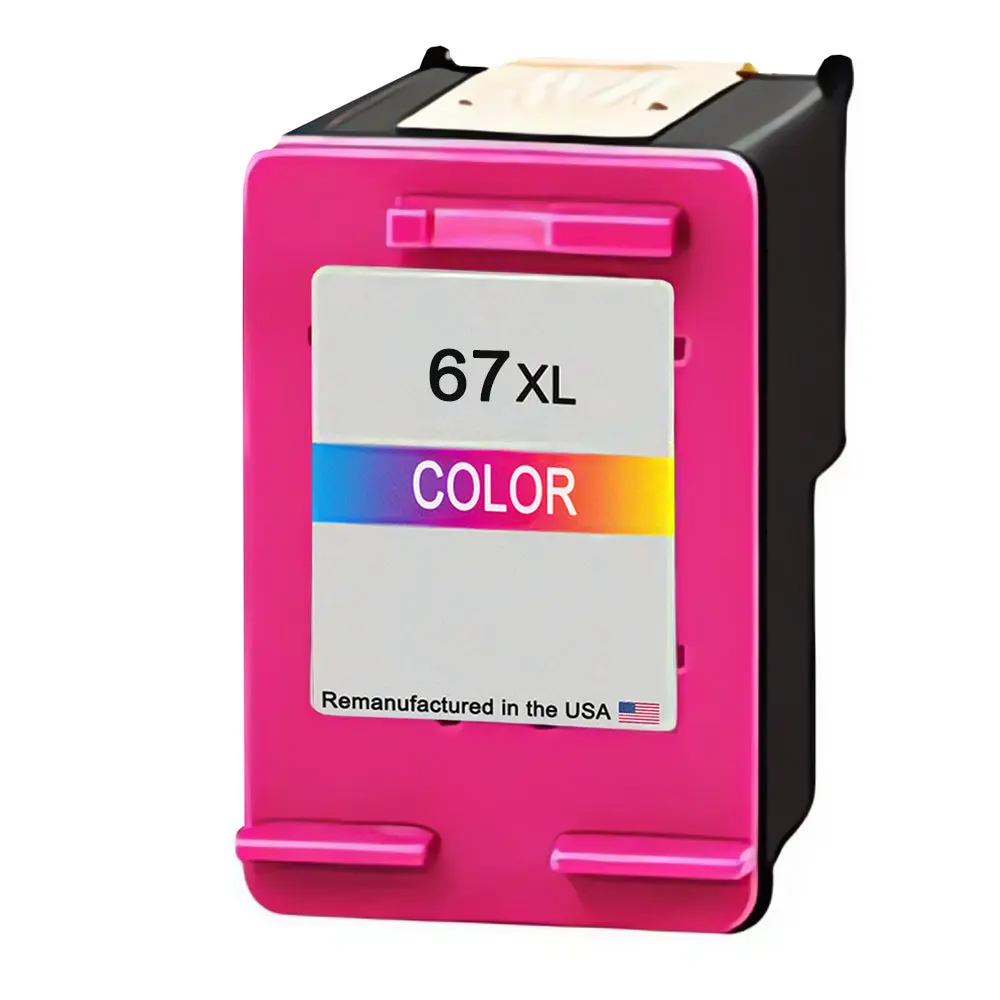 Remanufactured for HP 67XL (3YM58AN) Tri-Color High Yield Ink Cartridge