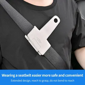 Car Seat Belt Leather Handle, In-Car Assistance Grip, Fall Prevention Safety Accessory, Easy Entry Exit Tool, Car Interior Helper Device