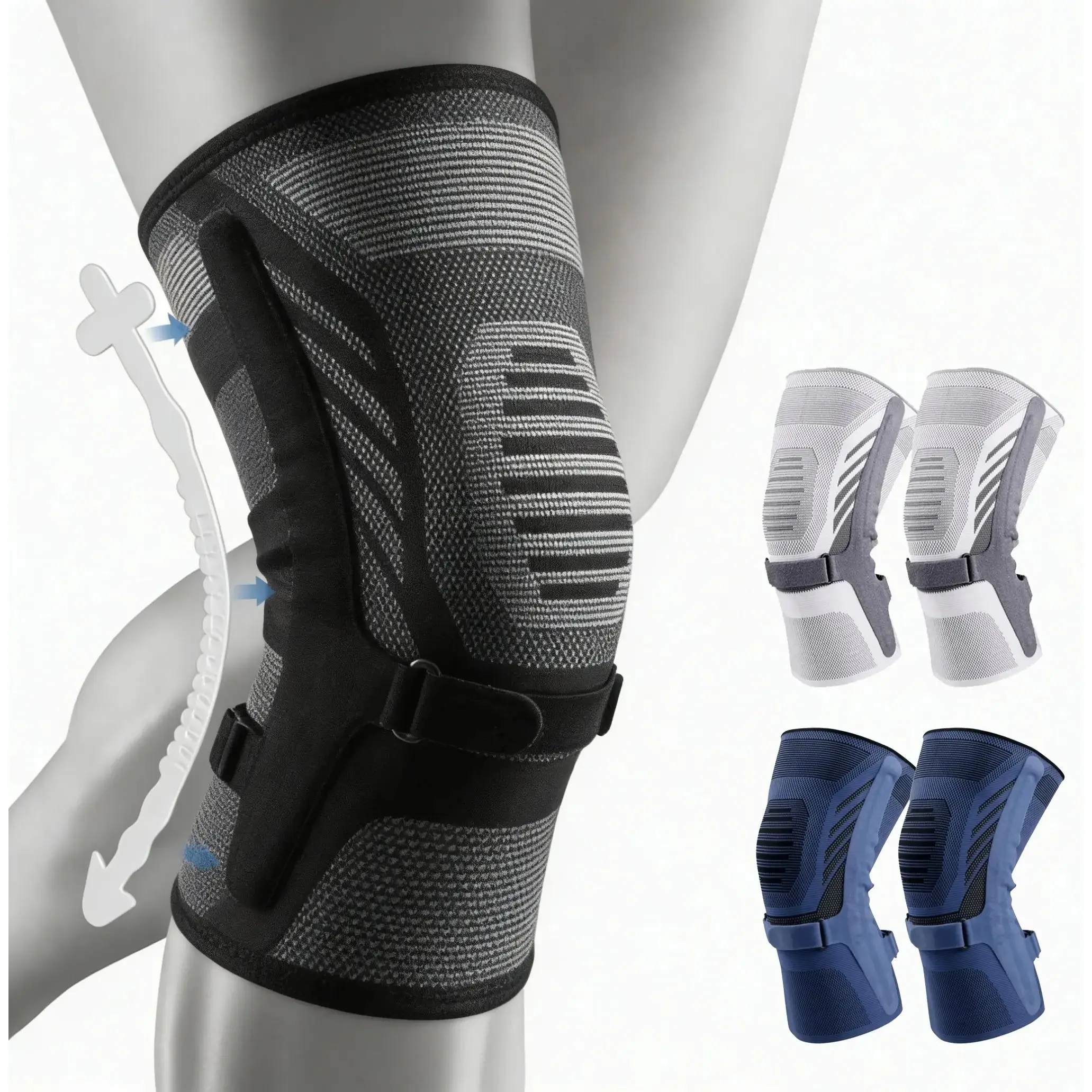 1pair Knee Brace for Men Knee Women, Knee Compression Sleeve for Arthritis, ACL, Meniscus Tear, Joint Pain Relief, Knee Compression Sleeve, Running, Weightlifting