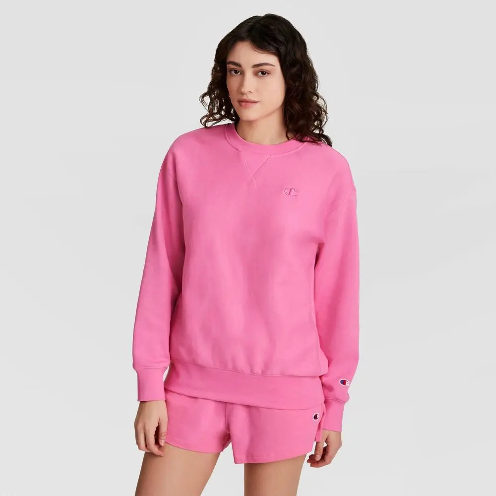 Champion Women's Fleece Crewneck Sweatshirt, Fabric, Ribbed