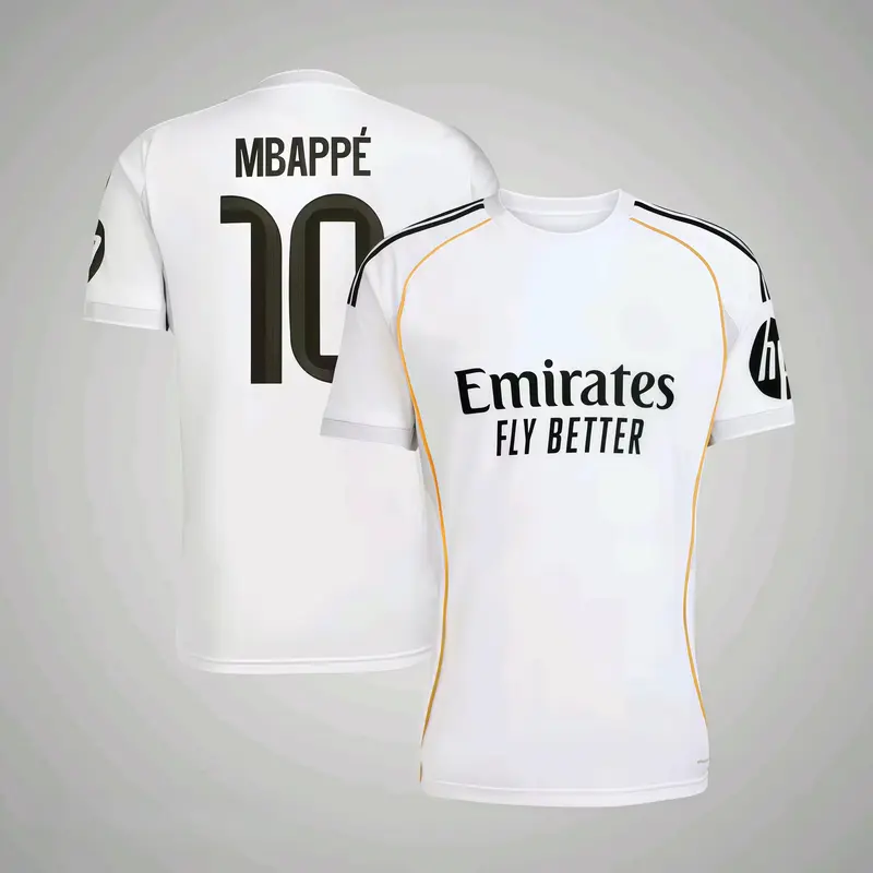2526 Madrid Home MbappeNo.10Short-Sleeve Soccer Jersey
