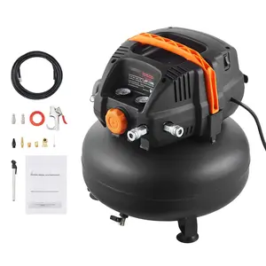 6-Gallon Portable Air Compressor, 1.7 HP Motor, 2.3 CFM @ 90 PSI, Includes 12-Piece Accessory Kit, Oil-Free Pump, Ideal For Home Garage And Workshop Use, Suitable For Painting, Finishing Nails, Inflator