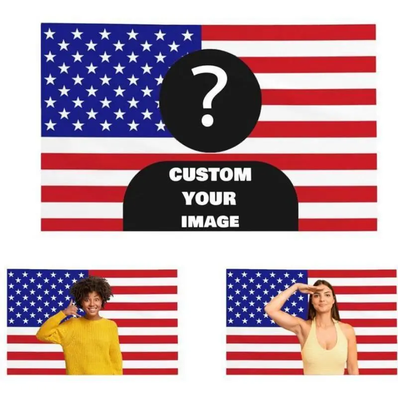 Tapestry  Custom America Flag 3X5 Ft Personalized Flags Design Your Image Funny Tapestry Poster For Decorate Clubs Concerts Bars University Dormitories Living Rooms Bedrooms Decoration Print Wall fathersdaygifts Decorating Decorating Photo