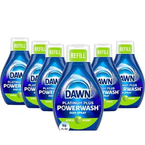 Dawn Platinum Plus Powerwash Dish Spray Refill, Apple Scent, 96 FL Oz (Pack of 6), Fast & Efficient Cleaning, Innovative Spray Technology, Powerful Degreasing