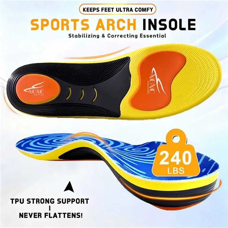 Heavy Duty High Arch Insoles For 230+ Lbs Men & Women - Fast Pain Relief For Plantar Fasciitis, Flat Feet, And All Day Standing Comfort In Work Boots 5203