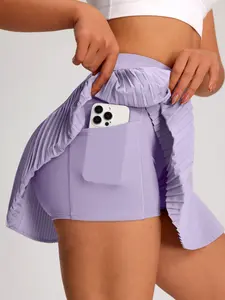 Pleated 2 - in - 1 Athletic Skort | Built - in Shorts & Side Pockets | For Tennis & Workouts | Sports Skorts