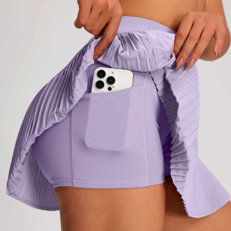 Pleated 2 - in - 1 Athletic Skort | Built - in Shorts & Side Pockets | For Tennis & Workouts | Sports Skorts | Sporty Breathable Skorts | Solid Pocket Skorts | Active Skort Skirt | Skorts With Pockets