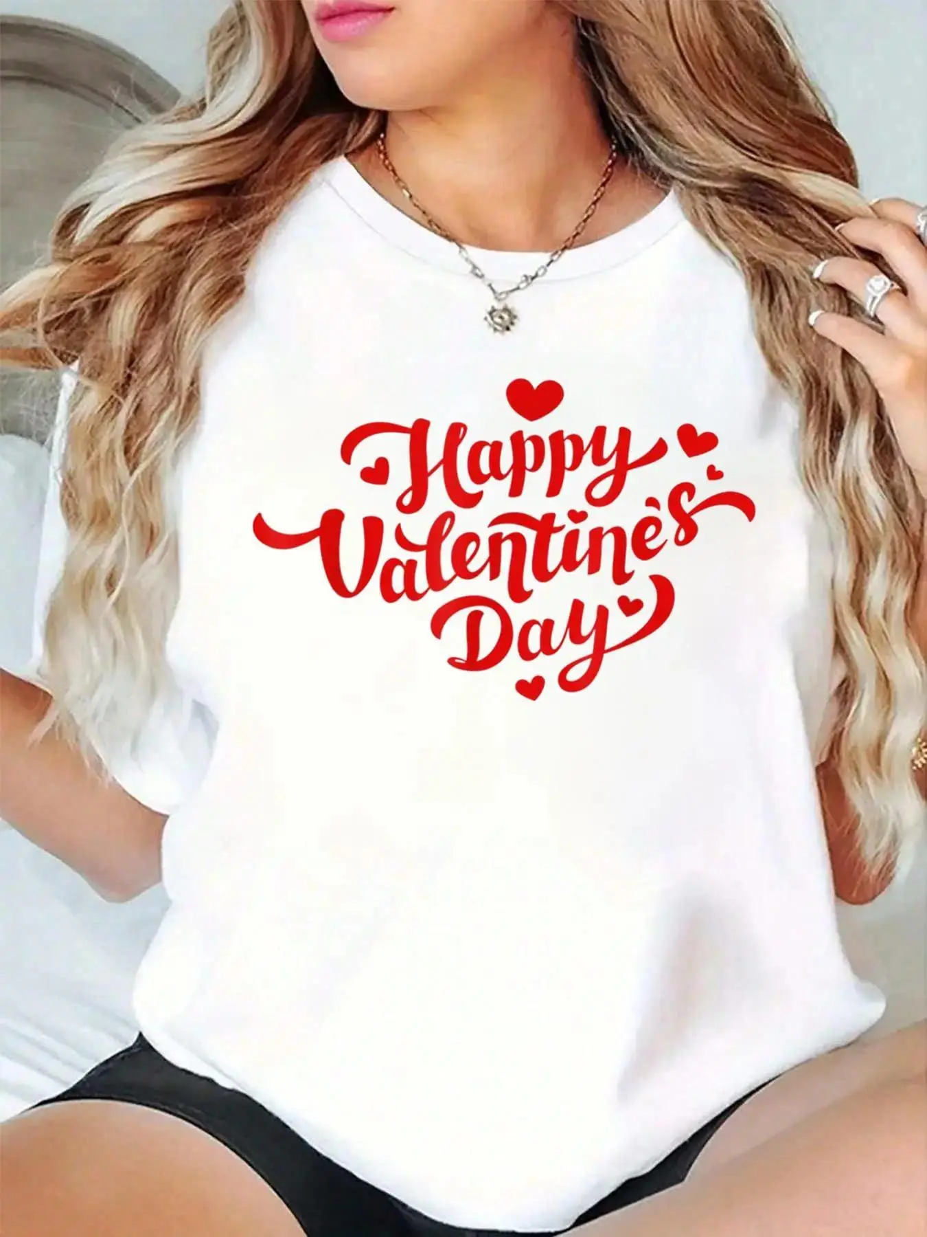 Happy Valentine's Day Typography Heart T-Shirt