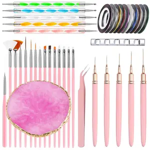 🎨 5/20/21/38-Piece Nail Art Brush Tool Set, Includes Nail Brushes/Palette/Dotting Pens/Liner Brushes/Brush Holders/Tweezers/Nail Art Decorative Strips, Suitable for Nail Beginners and Professional Nail Technicians