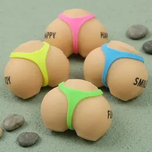Hot Selling Ultra Soft Funny Butt Squishy Toy Silicone Stress Relief Squeeze Trending Now Elastic Cute Hip Fidget Toy Wearable Panties Design Novelty Relax Toy Ideal Desktop Decoration High Quality Funny Shape Decompression Toy Soft Touch Prank Toy